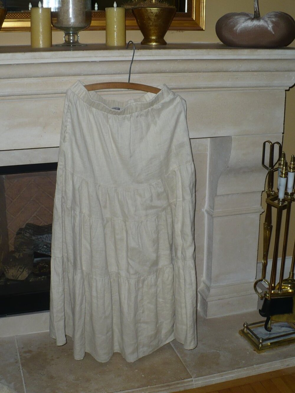 brian bailey linen tiered skirt, new
